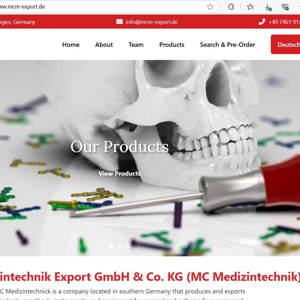 Export-Geschäftswebsite mit integriertem Auftragssystem